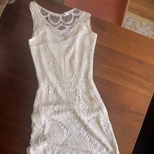 Caché White Crochet Dress